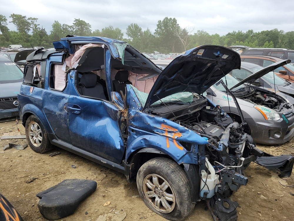 A Blue Element at the junkyard