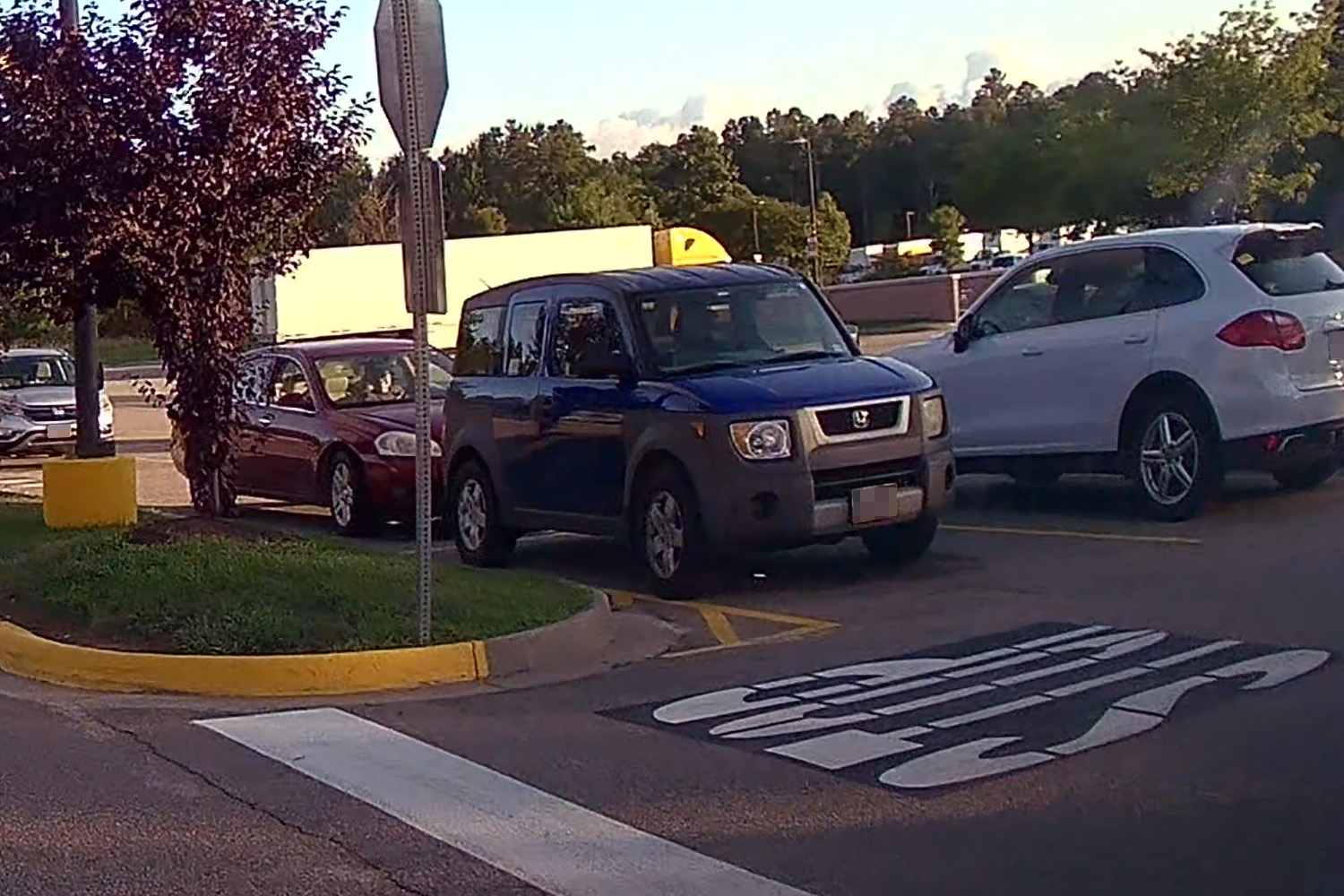 A Blue Element in a parking lot