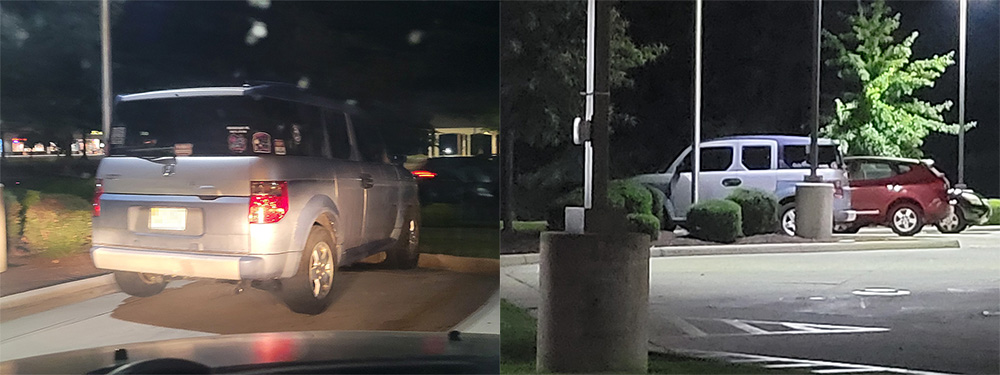 A Silver and Blue Element at the gas station